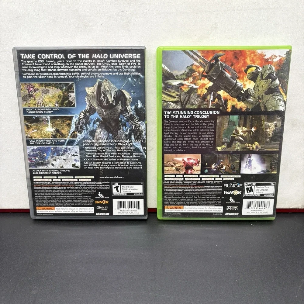 Halo Wars Platinum Hits + Halo‎ 3 Xbox 360 CIB Complete Lot Microsoft Bungie